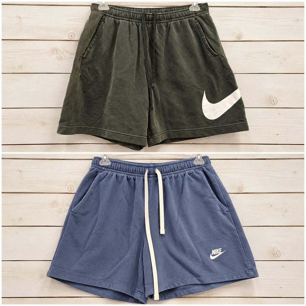 Nike Shorts Bundle 2 Pair Mens Large Big Swoosh Faded Y2K Streetwear